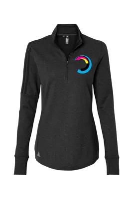 Adidas Women's 3-Stripes Quarter-Zip Sweater