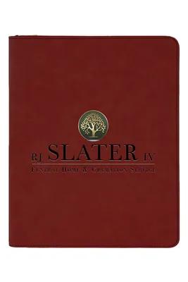 9 1/2" x 12" Laserable Leatherette Portfolio w/ Zipper and Notepad